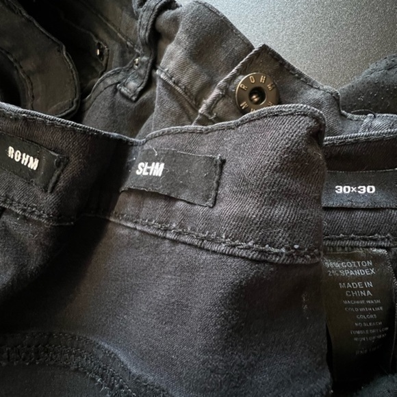 Rare Designer Black Crash Moto Jeans Balmain Style Ribbed Darted Denim 💨 - Picture 8 of 10